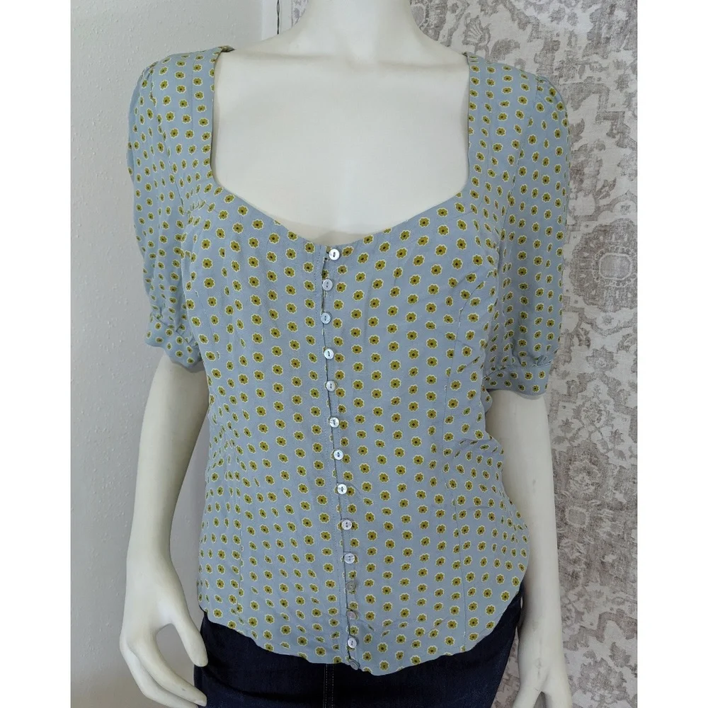 Free People Electric Soul Button-up Floral Blouse - Picture 4 of 8
